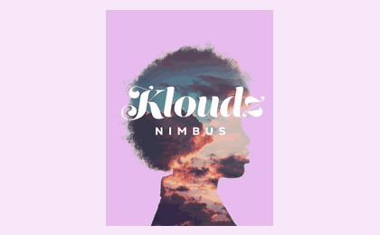 Kloudz Nimbus apparel design: a silhouette filled with a cloudscape.