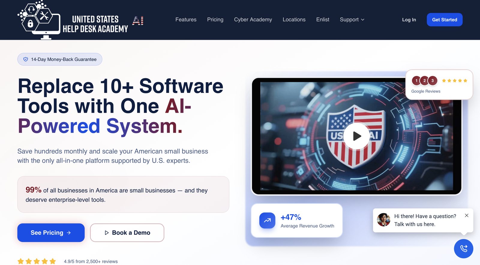 The USHDA AI platform homepage